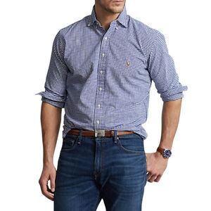 Ralph Lauren Men’s Classic Vintage Plaid Oxford Long Sleeve Blue Shirt Size 18